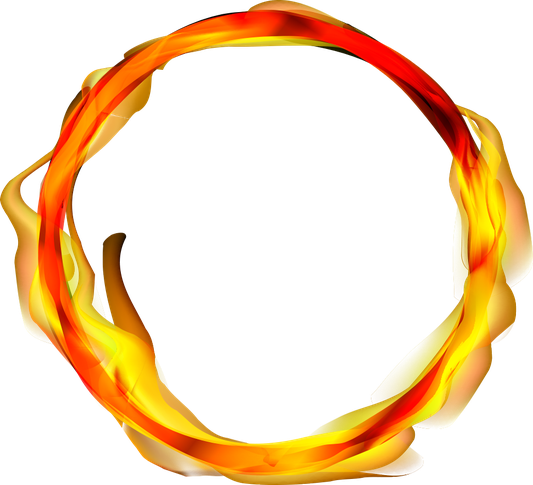 Fire Flame Circle Vector Transparent Png (black, red, orange)