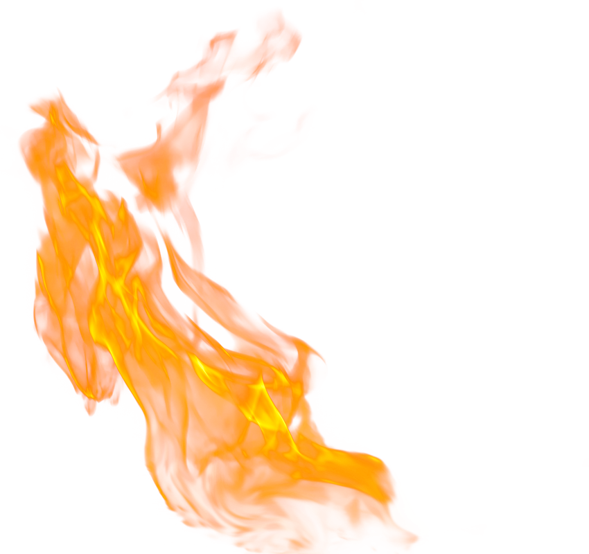 Fire Flame Realistic Transparent Png (black, orange)