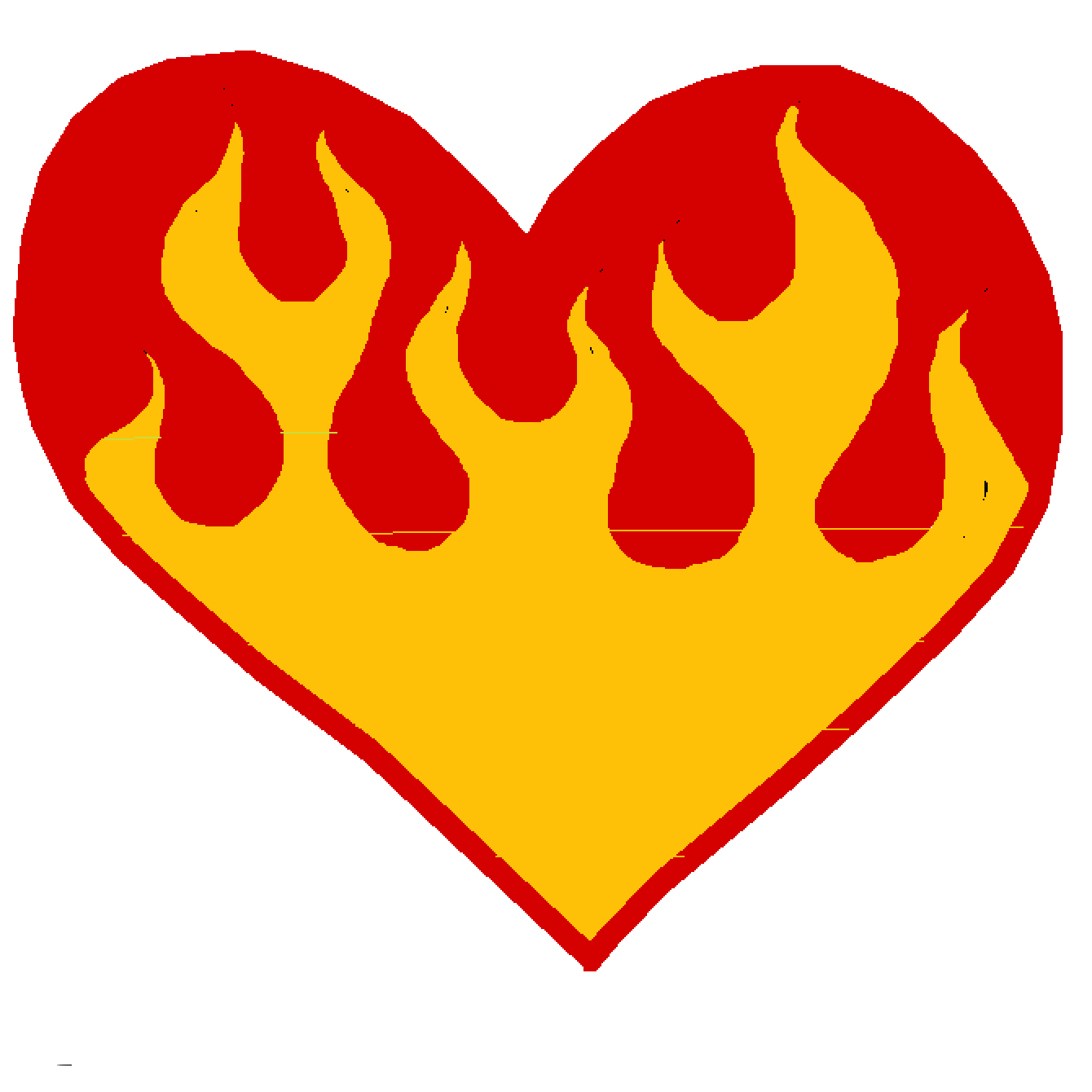 Fire Heart Emoji Transparent Png (gold, black, red)