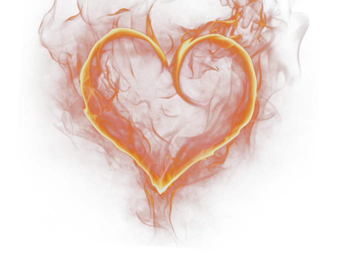 Fire Heart Smoke Transparent Png (black)