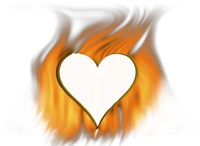 Fire Heart Vector Transparent Png (black, orange, chocolate)