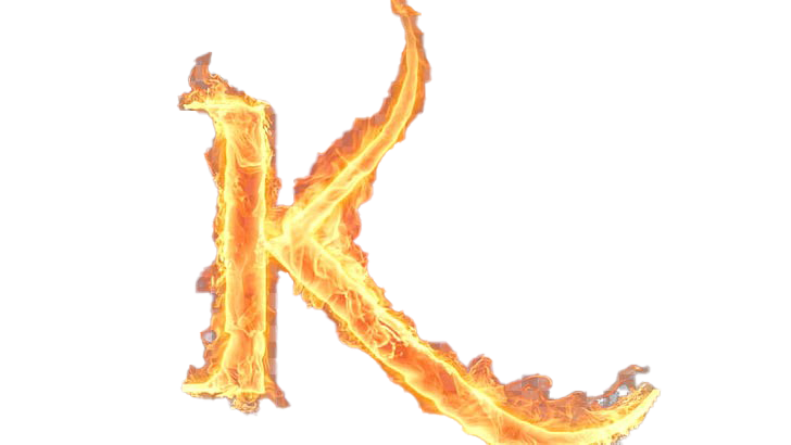 Fire K Letter Png (white)