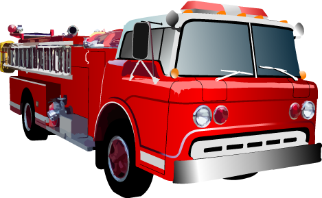 Fire Truck Png Photo (white, red, black, maroon, silver)