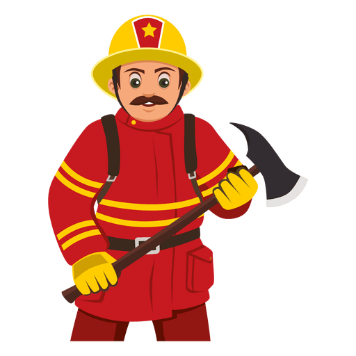 Firefighter Fireman Png Image (gold, maroon, gray, black, red)