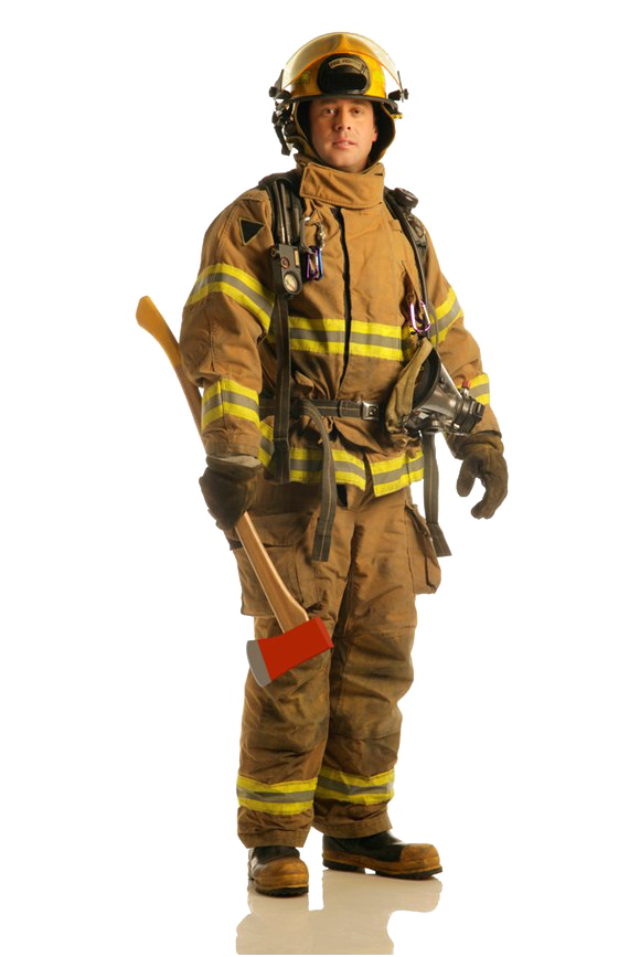 Firefighter Fireman Png Photo (chocolate, white, silver)