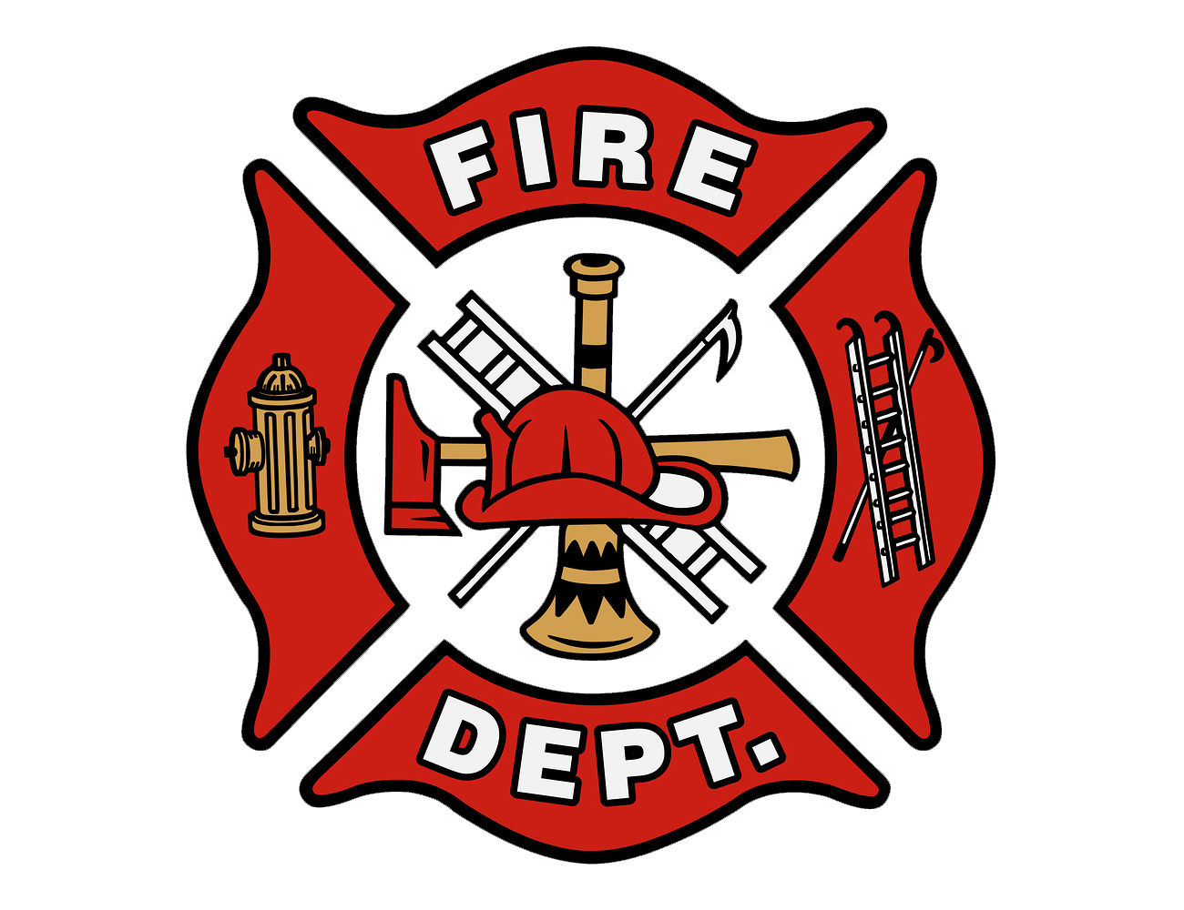 Firefighter Logo Png Pic (red, white)