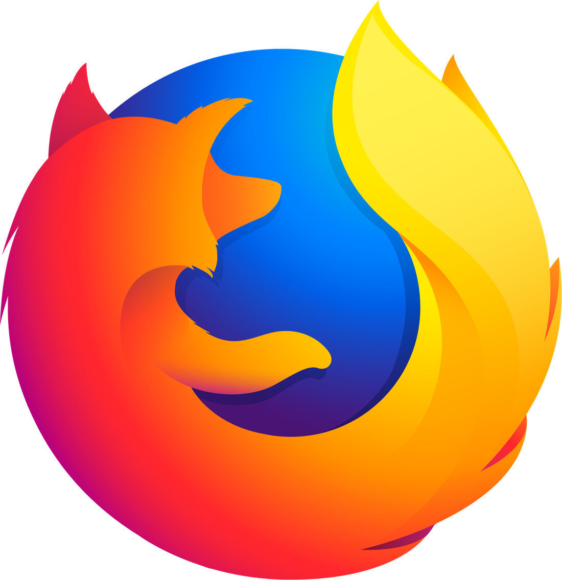 Firefox Logo Clipart Transparent Png (yellow, orange, red, black, gold)