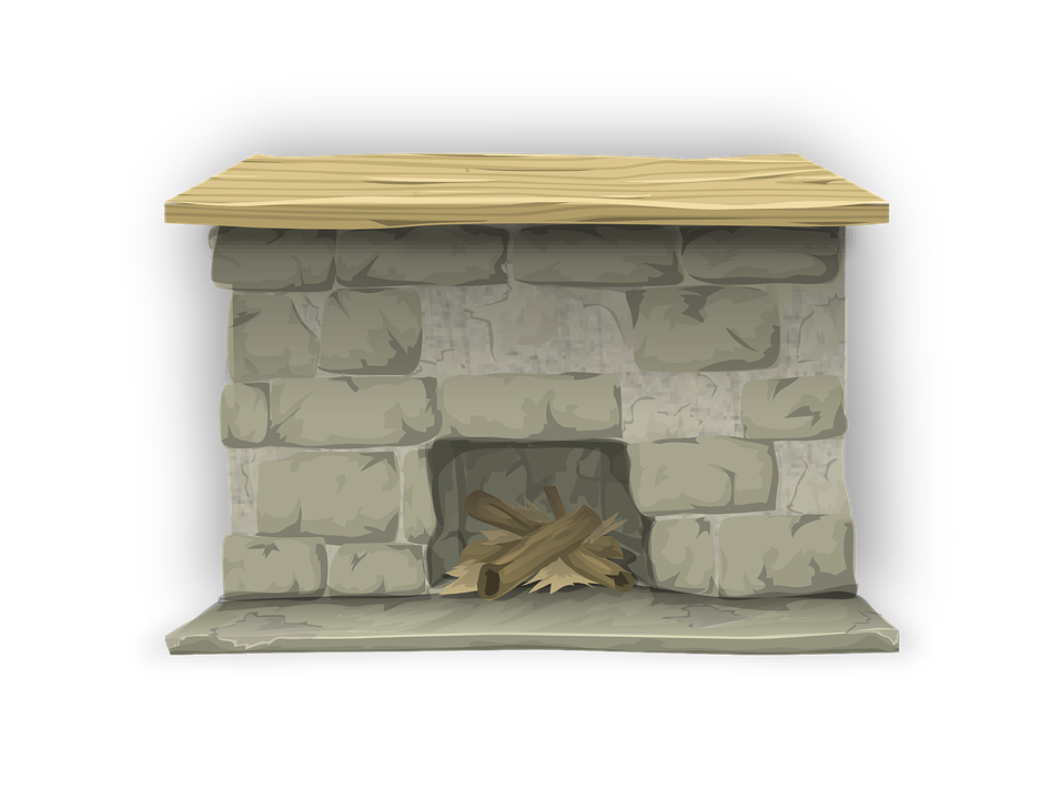 Fireplace Background Isolated Png (black, gray)