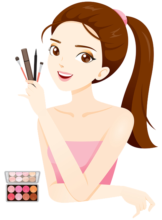 Girl Doing Makeup Png Hd (white, beige, maroon, pink)