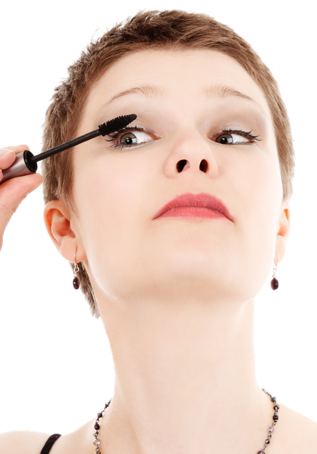 Girl Doing Makeup Png Transparent Image (beige, pink, black)