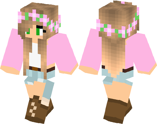 Girl Minecraft Skins Png Isolated Photos (olive, white, gray, silver, pink)