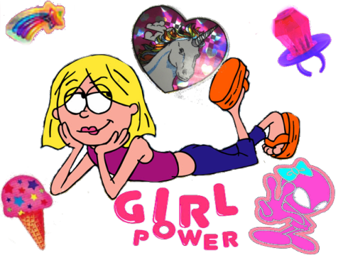 Girl Power Vector Png File (navy, white, purple, black, pink)