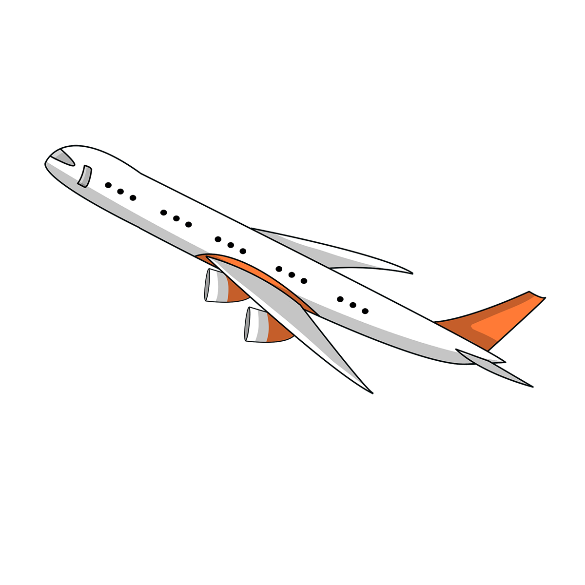 Airline Png Photos (white, black, gray, silver)