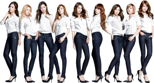 Girls Generation Transparent Background (black, white)