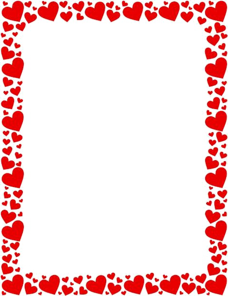 Girly Border Transparent Background (red, white)