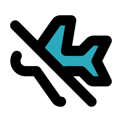 Airplane Disable 3 Free Transparent Png Icon Download (black, teal)