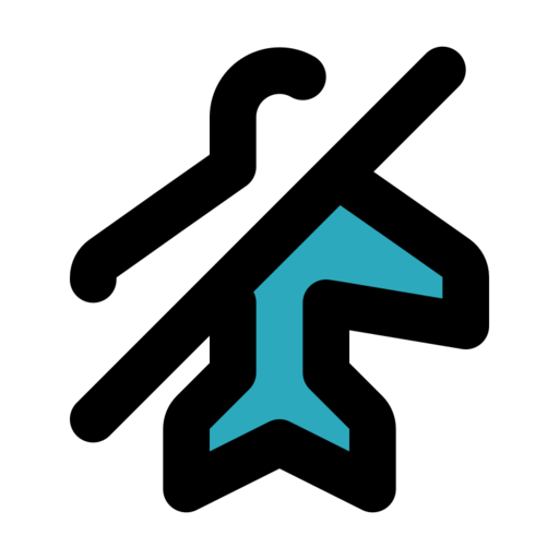 Airplane Disable Free Png Icon (black, teal)