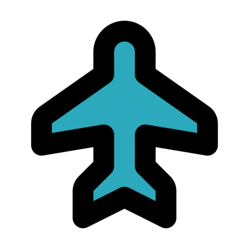 Airplane Mode Free Png Icon (black, teal)