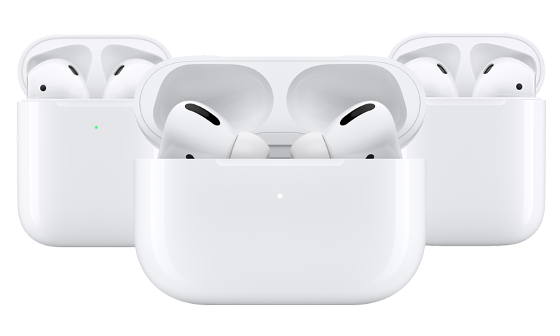 Airpods Png Background Image (white, lavender)