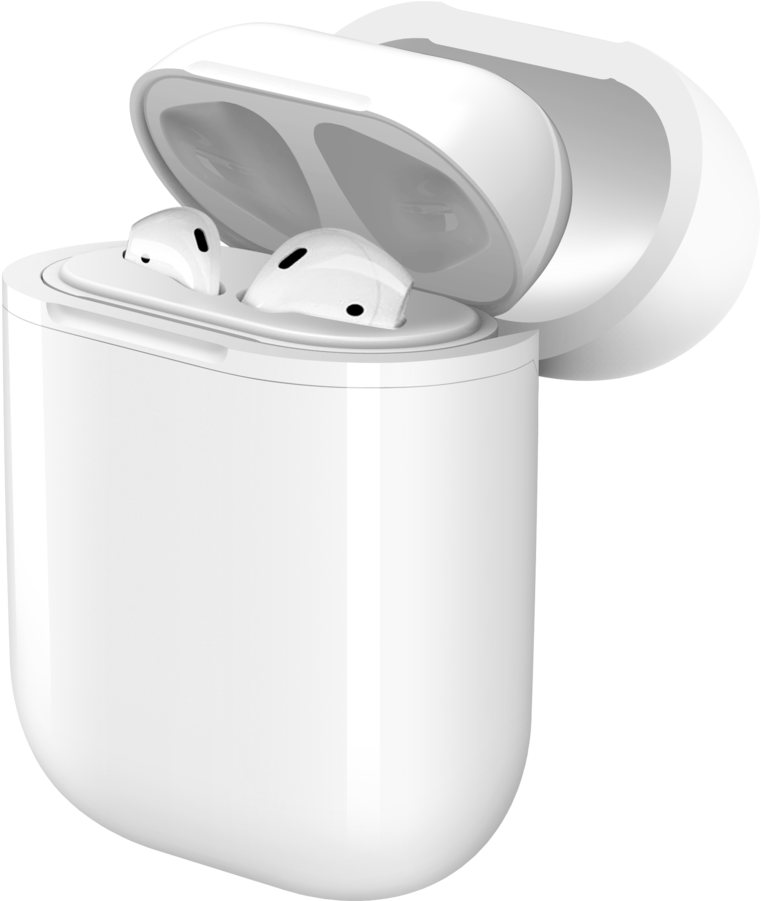 Airpods Png Image (white, lavender, black)