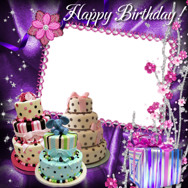 Birthday Collage Frame Free Png Image (indigo, black, white)