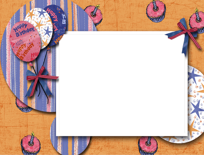 Birthday Collage Frame High Quality Png (salmon, gray)