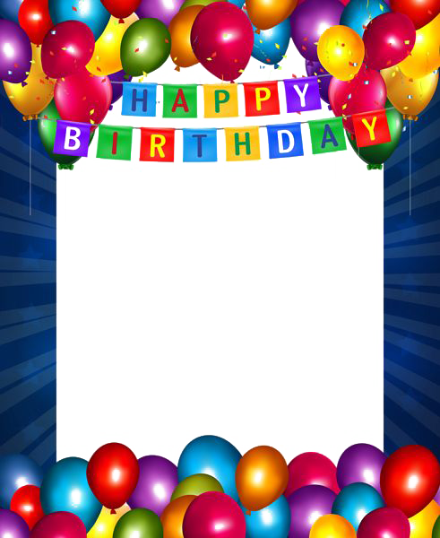 Birthday Collage Frame Png Clipart (navy, white)