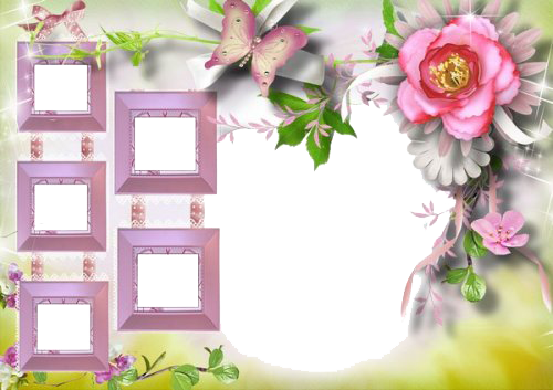 Birthday Collage Frame Png Image (lavender, gray, white, pink)