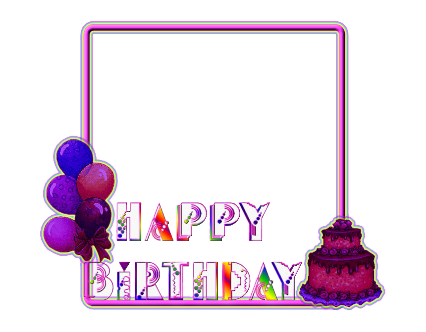 Birthday Frame Png Clipart (white, purple, plum, lavender, gray)