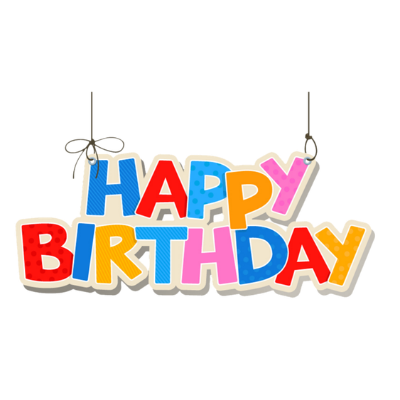 Birthday Logo Transparent Png (teal, red, orange, violet, black)