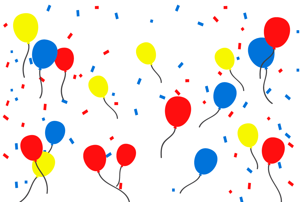 Birthday Party Balloon Clipart Png (teal, black, red, yellow)