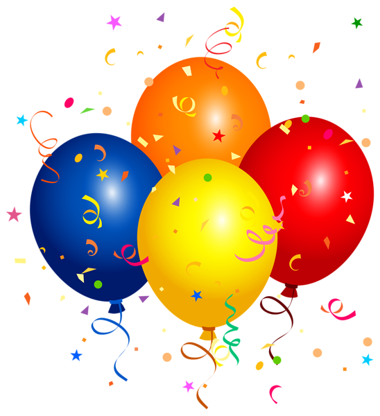 Birthday Party Balloon Colored Png (red, orange, navy, maroon, black)