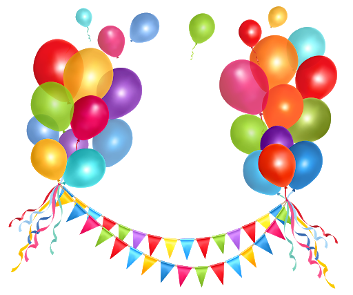 Birthday Party Balloon Hanging Png (black, red)