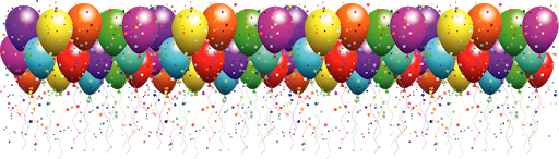 Birthday Party Balloon Png (black)