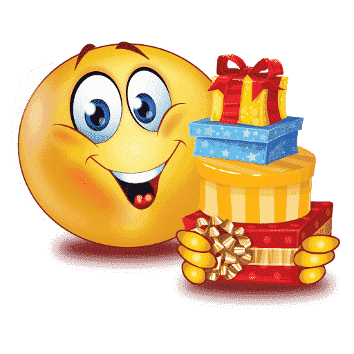 Birthday Party Hard Emoji Png File (gray, orange, maroon, white)