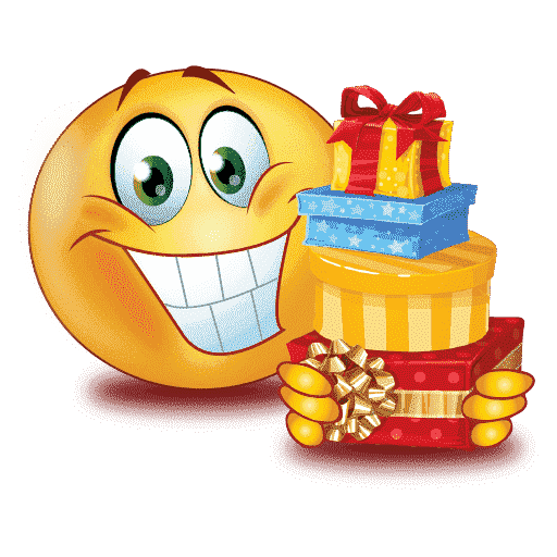 Birthday Party Hard Emoji Png Image (white, maroon, orange, gray)