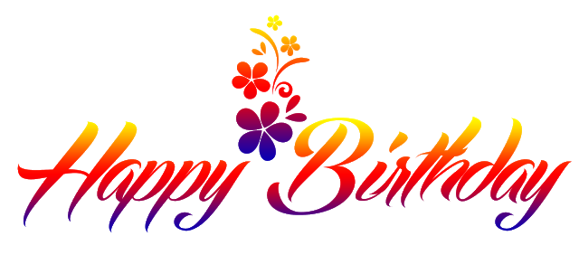 Birthday Text Colorful Png (black, red)