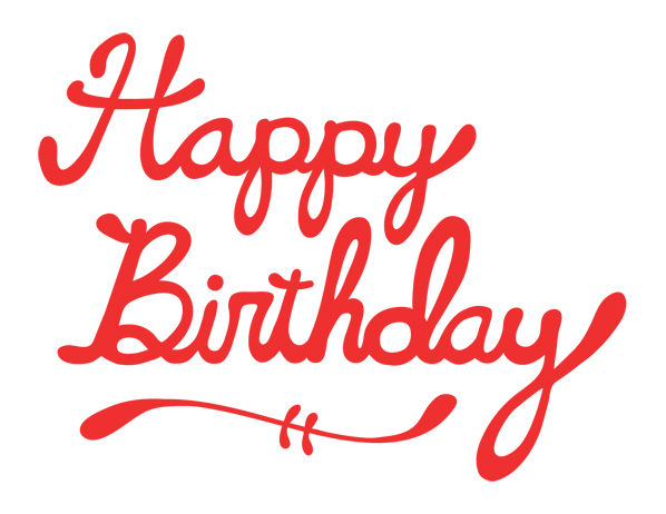 Birthday Text Red Png (red, chocolate, pink, beige, white)