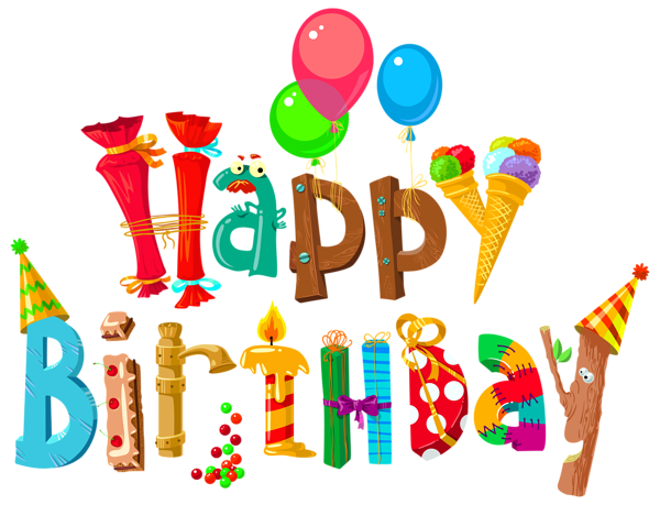 Birthday Text Vector Png (salmon, black, greenish blue, lime)