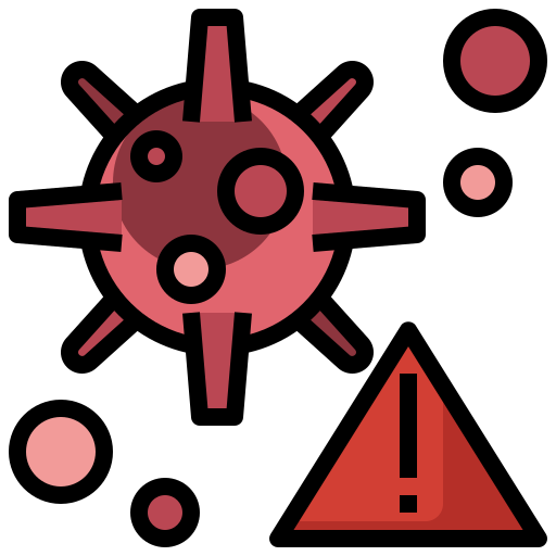 Virus Coronavirus Warning Bacteria Danger Icon Free Nobackground Png Icon Download (chocolate, maroon, salmon, black)