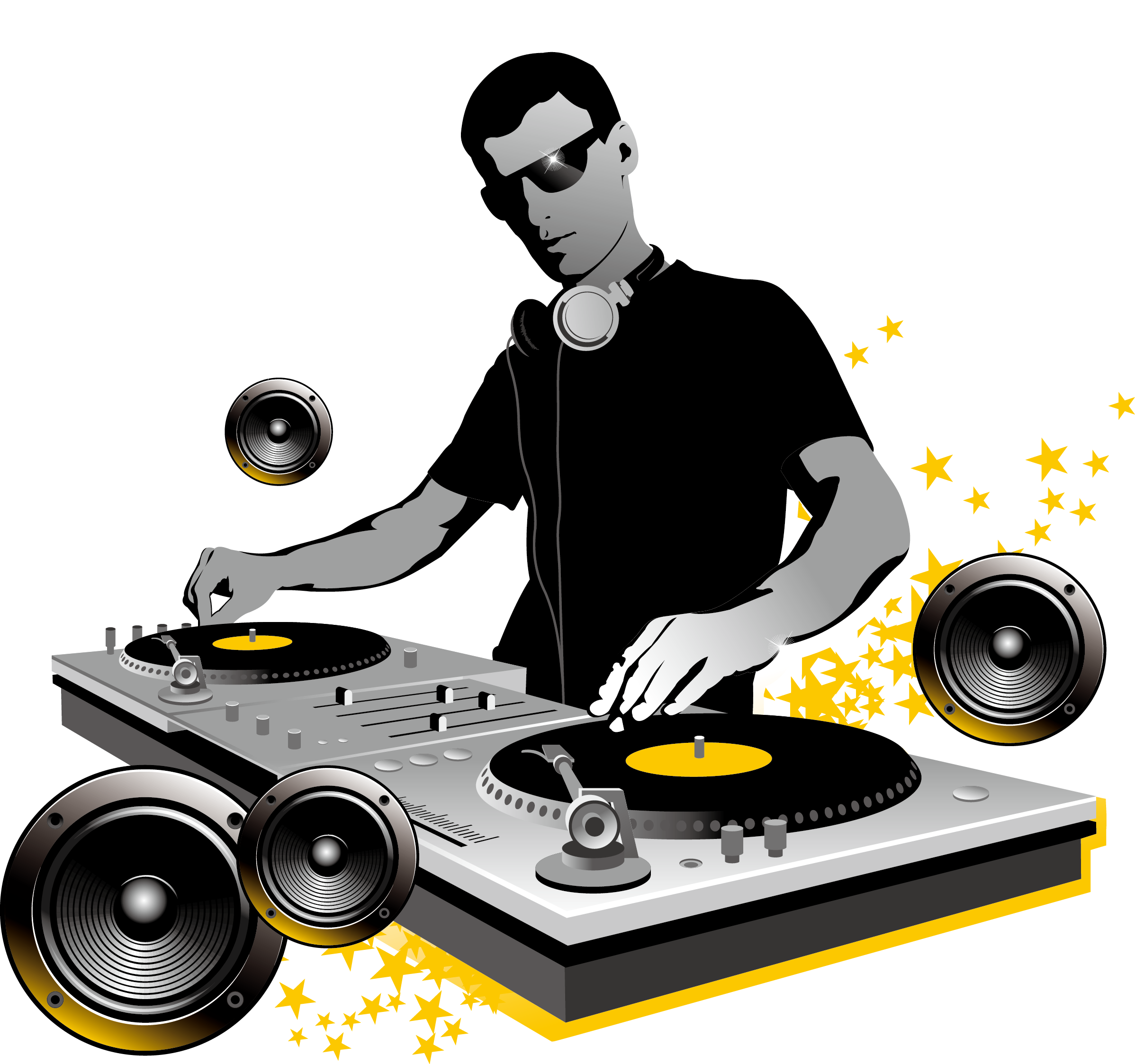 Disc Jockey Png Free Download (black, gray, white, silver)