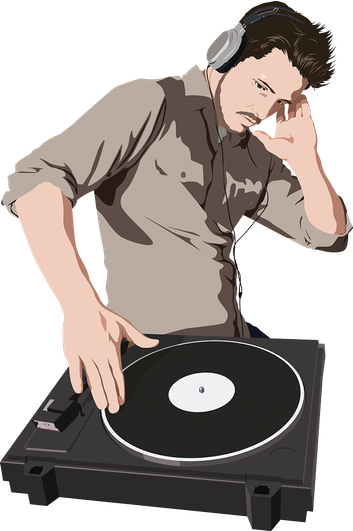 Disc Jockey Png Isolated Picture (pink, gray, indigo, black, silver)