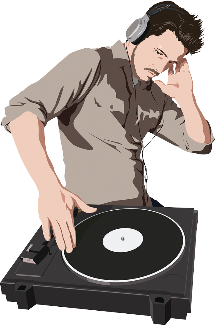 Disc Jockey Png Pic (indigo, gray, black, silver, pink)