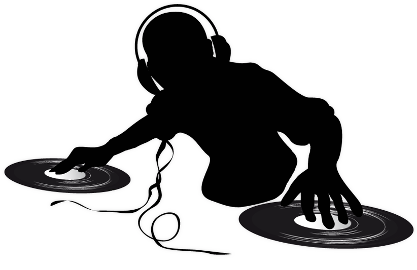 Disc Jockey Silhouette No Background (black, white)