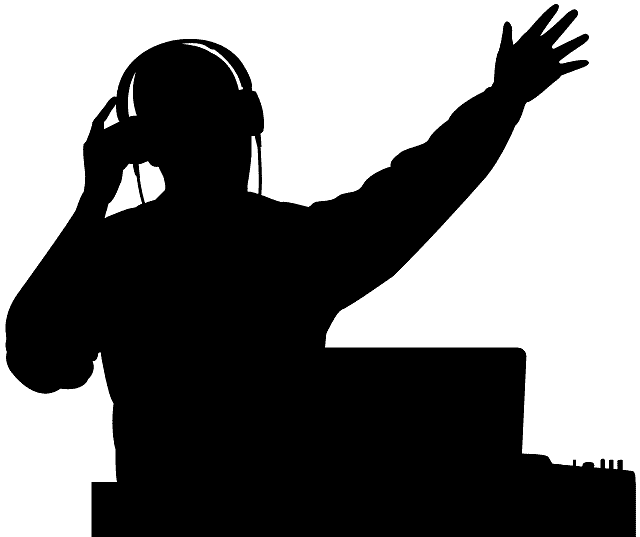 Disc Jockey Silhouette Png Cutout (black, green, gray)