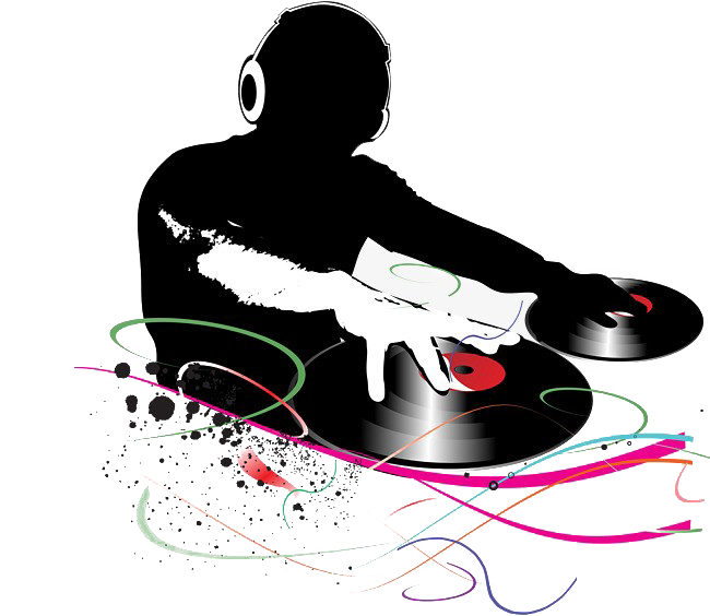 Disc Jockey Silhouette Png Image (black, white)