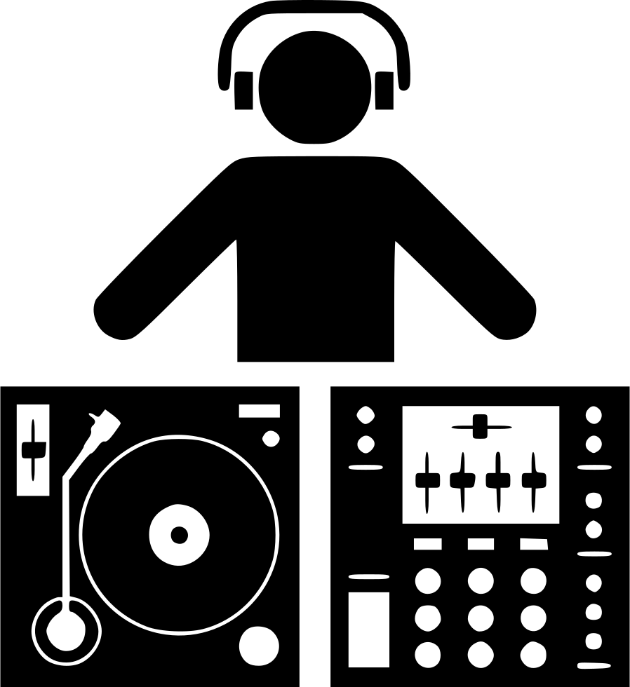 Disc Jockey Silhouette Png Images (black)