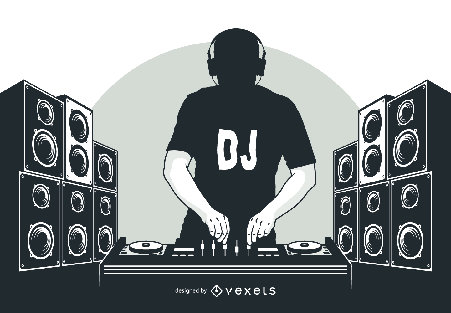 Disc Jockey Transparent Png (black, gray, white, silver)