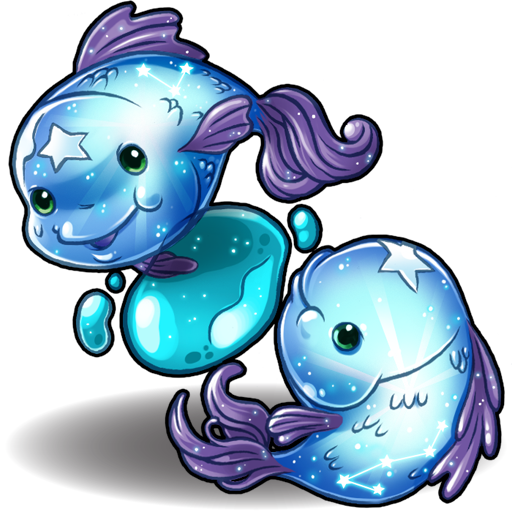 Pisces Png Image (white, teal, silver, gray, black)