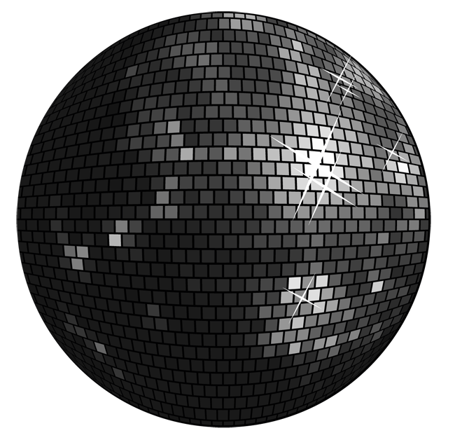 Disco Ball Png Photo (black, white)